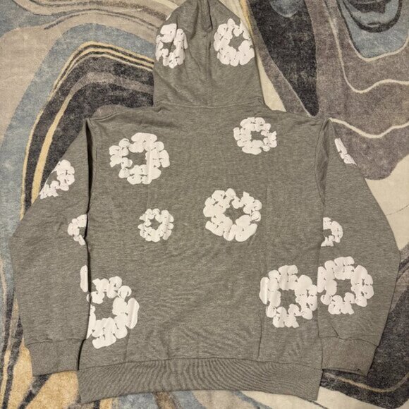 Denim Tears The Cotton Wreath Gray Pullover Hoodie Men’s Size Large - Picture 3 of 3